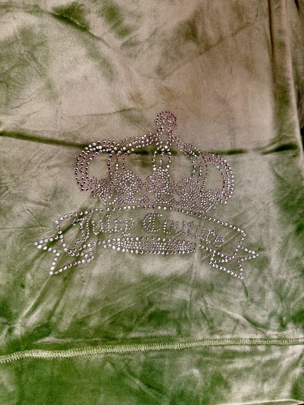 Juicy Couture Olive Green tracksuit with crystal crown and logo